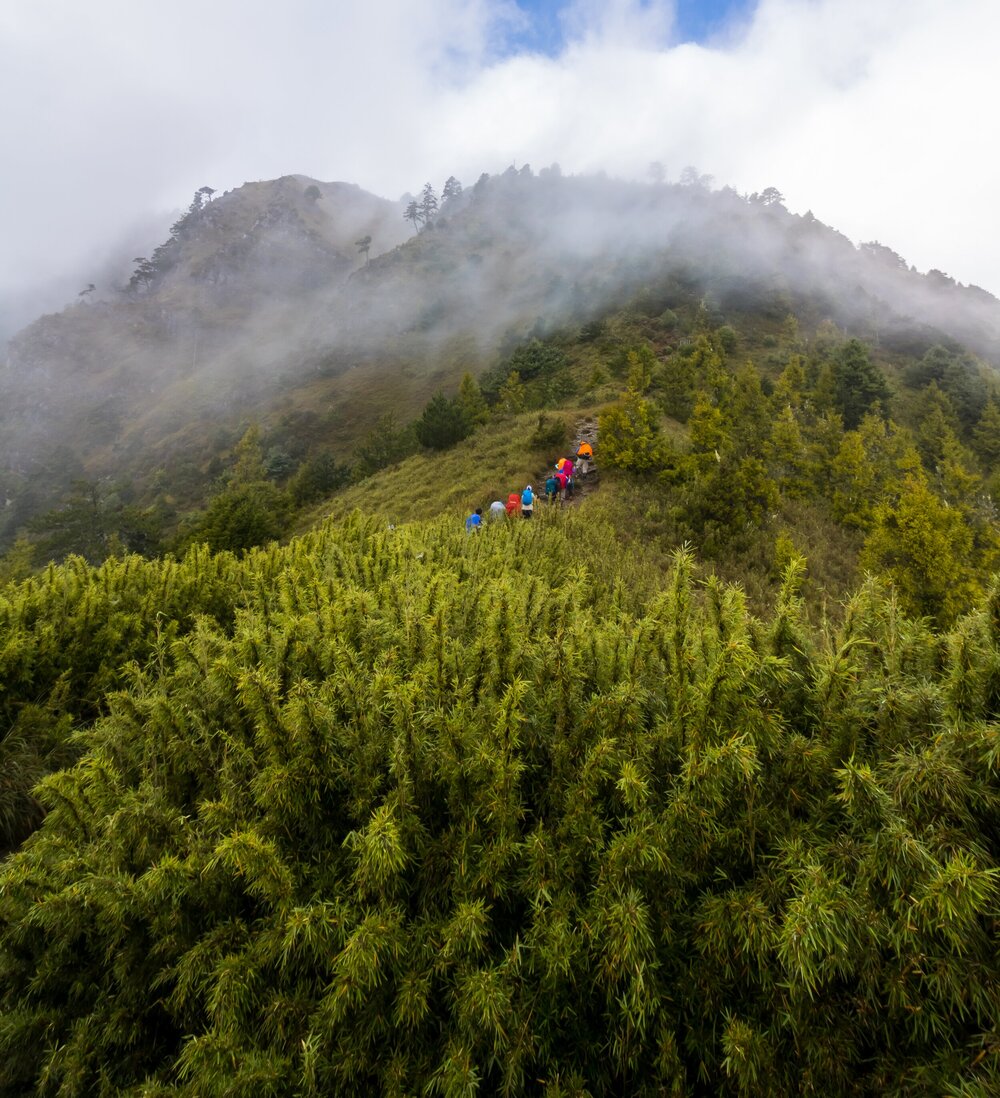 Hiking up the Crying Slope.